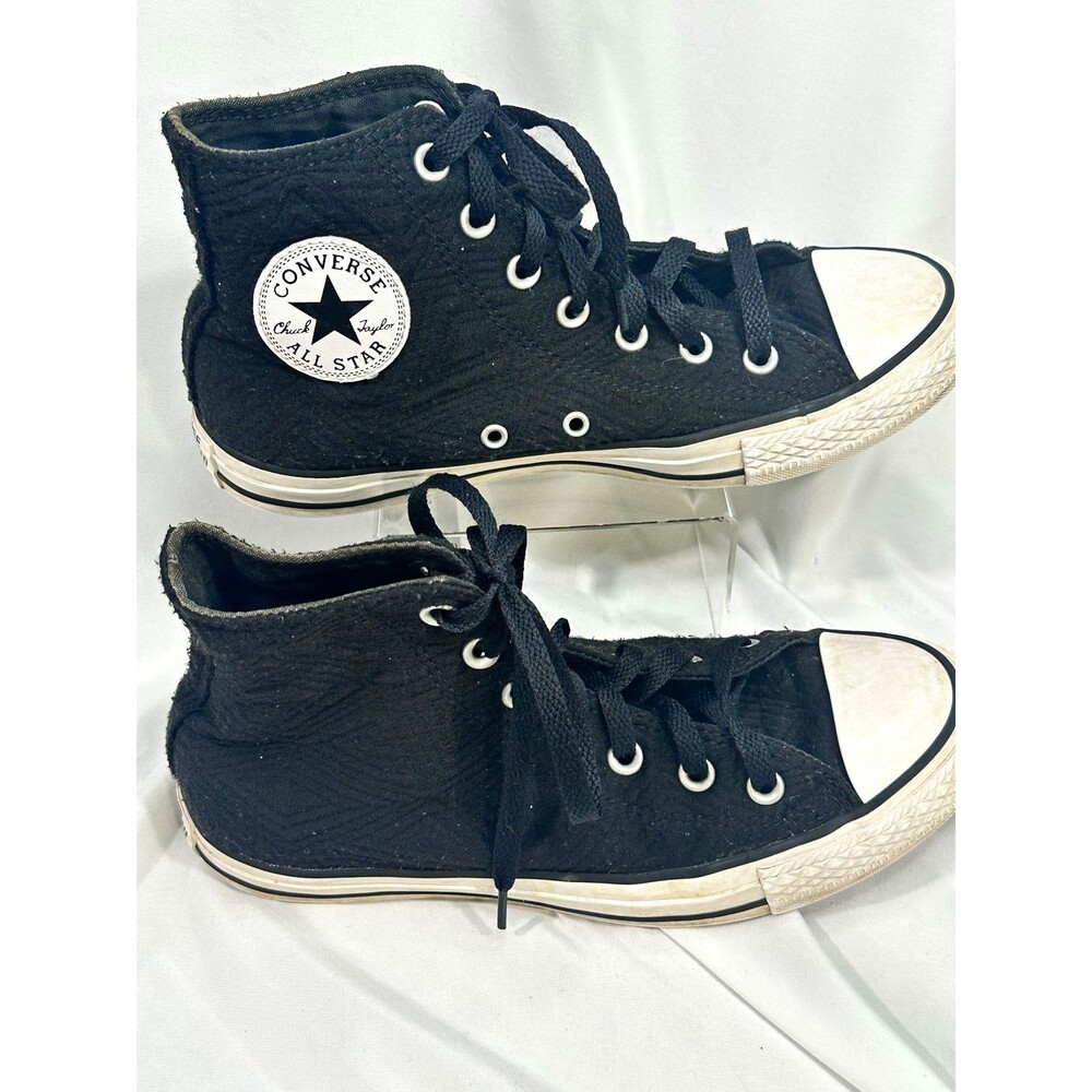 Converse Chuck Taylor All Star High Top Black Textured Sneakers Women’s Size 8